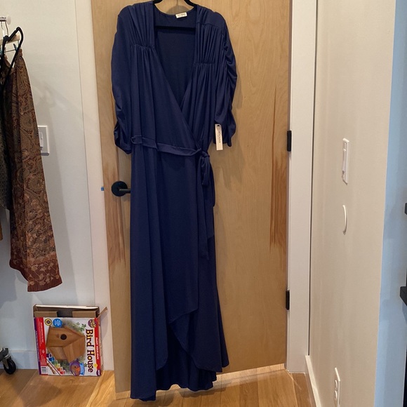 Kiyonna Maxi Wrap Dress Meadow Dream Navy 4X NWT - Picture 4 of 10